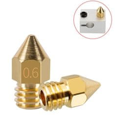 Start3Dprint 10kosov 1,0 mm Šoba MK8 iz medenine za filament 1,75 mm - navoj M6