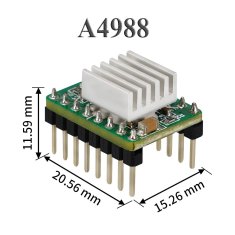 Start3Dprint 4kosi A4988 krmilnik za koračni motor s hladilnikom za 3D tiskalnike in CNC stroje - mikrokoraki, združljiv z NEMA 17