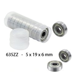 Start3Dprint Set krogličnih ležajev 635ZZ - 10 kosov, 5x19x6mm, dvostransko zaščiteni, kromirano jeklo