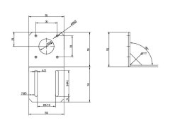 Start3Dprint Nosilec za koračni motor Nema 17 - črn, jeklo, 42x42mm