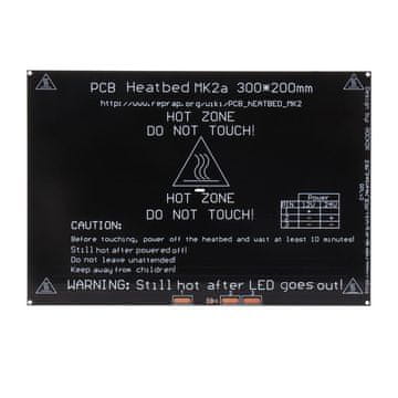 Start3Dprint MK2a aluminijasta grelna plošča 300x200x3mm - 12V / 24V za 3D tiskalnike