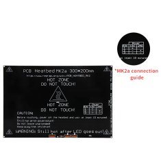 Start3Dprint MK2a aluminijasta grelna plošča 300x200x3mm - 12V / 24V za 3D tiskalnike
