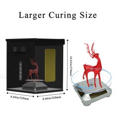 Start3Dprint Zložljiva UV škatla za utrjevanje smole za 3D tiskalnik z vrtljivo mizo - kompatibilna s SLA/DLP/LCD