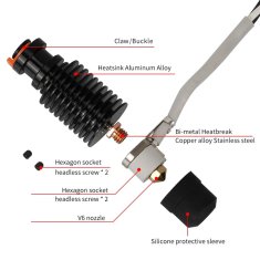 Start3Dprint V6 Hotend keramični grelni komplet - hitro segrevanje, bi-metal hladilni prehod, 24V