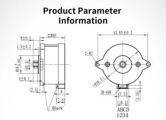 Start3Dprint Nema14 36mm okrogli koračni motor 36BYG1204-A-6QHT, 0,5A, 2,4V, 1m kabel, za visoke temperature - idealen za 3D tiskalnike