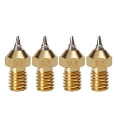 Start3Dprint Bronasta šoba z zamenljivo jekleno konico 0,4 mm za filament 1,75 mm (navoj M6)