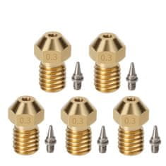 Start3Dprint Bronasta šoba z zamenljivo jekleno konico 0,4 mm za filament 1,75 mm (navoj M6)