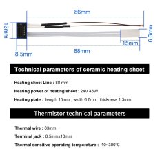 Start3Dprint Termistor in keramični grelec za Bambu Lab P1P/P1S hotend, 48W, 300°C