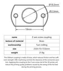 Start3Dprint OLDHAM spojka 16 mm za T8 vreteno - nadgradnja stabilnosti Z-osi za 3D tiskalnike