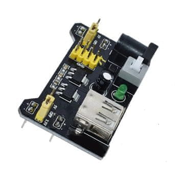 Start3Dprint MB-102 napajalni modul za brezspajkalno ploščo - Dvojni izhod, 3,3V/5V, USB priključek - Črna