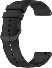 Univerzalni silikonski trak s črno zaponko 22 mm - Črn