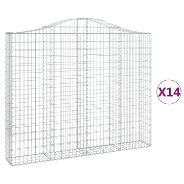 Vidaxl Obokane gabion košare 14kosov 200x30x160/180cm pocinkano železo