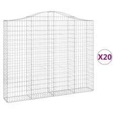 Vidaxl Obokane gabion košare 20kosov 200x30x160/180cm pocinkano železo