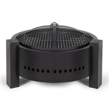 Vidaxl 2 v 1 kurišče z žarom 59,5 cm črno