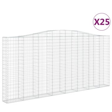 Vidaxl Obokane gabion košare 25 kos 400x30x180/200 cm pocinkano železo