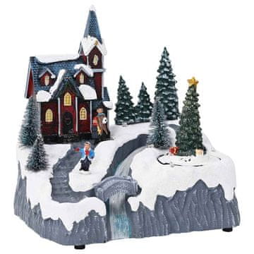 Vidaxl Dekoracija božične vasi večbarvno 20.5 x 17 x 21 cm Plastika