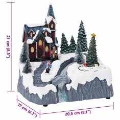 Vidaxl Dekoracija božične vasi večbarvno 20.5 x 17 x 21 cm Plastika