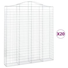 Vidaxl Obokane gabion košare 20kosov 200x30x220/240cm pocinkano železo