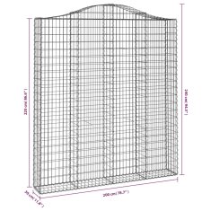 Vidaxl Obokane gabion košare 20kosov 200x30x220/240cm pocinkano železo