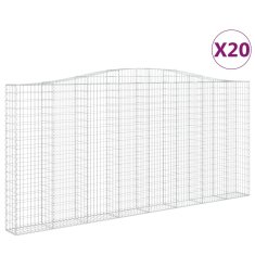 Vidaxl Obokane gabion košare 20 kos 400x30x180/200 cm pocinkano železo