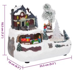 Vidaxl Božični okras za mizo večbarvno 23.5 x 16 x 18.5 cm Smola