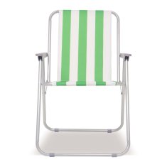 Vidaxl Zložljiv stol za kampiranje 2 kosa zeleno/beli jeklo 52x62x75cm