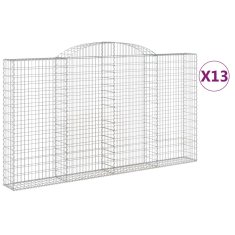 Vidaxl Obokane gabion košare 13 kosi 300x30x160/180cm pocinkano železo