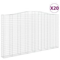 Vidaxl Obokane gabion košare 20kosov 400x50x220/240cm pocinkano železo