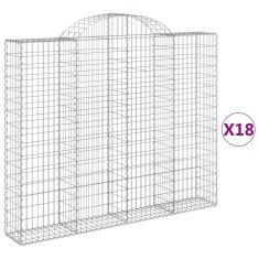 Vidaxl Obokane gabion košare 18kosov 200x30x160/180cm pocinkano železo
