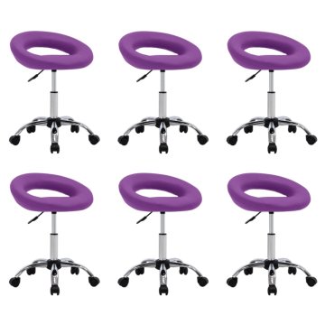 Vidaxl Vrtljivi jedilni stoli 6 kosov vijolično umetno usnje