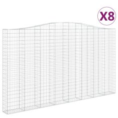 Vidaxl Obokane gabion košare 8 kosa 400x50x220/240 cm pocinkano železo