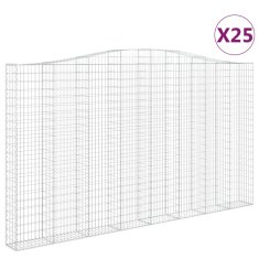 Vidaxl Obokane gabion košare 25kosov 400x50x220/240cm pocinkano železo