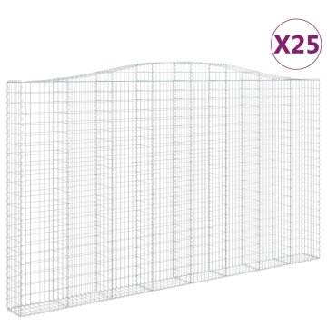 Vidaxl Obokane gabion košare 25kosov 400x50x220/240cm pocinkano železo