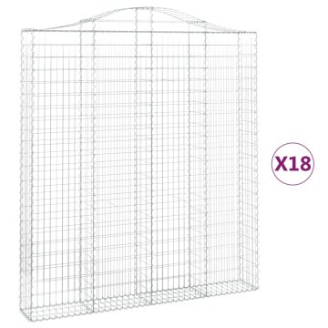 Vidaxl Obokane gabion košare 18kosov 200x30x220/240cm pocinkano železo