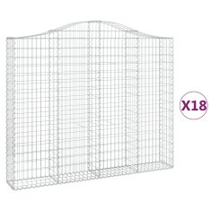 Vidaxl Obokane gabion košare 18kosov 200x30x160/180cm pocinkano železo