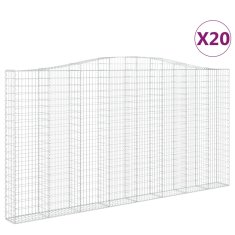 Vidaxl Obokane gabion košare 20kosov 400x30x200/220cm pocinkano železo