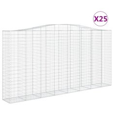 Vidaxl Obokane gabion košare 25kosov 400x50x200/220cm pocinkano železo