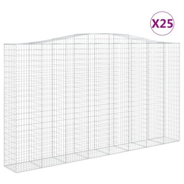 Vidaxl Obokane gabion košare 25 kosa 400x50x220/240cm pocinkano železo
