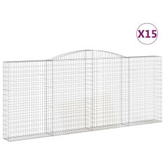 Vidaxl Obokane gabion košare 15kosov 400x30x160/180cm pocinkano železo