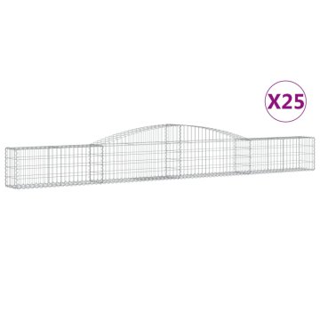 Vidaxl Obokane gabion košare 25 kosi 400x30x40/60 cm pocinkano železo