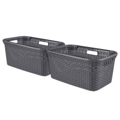 Vidaxl Komplet košar za perilo Style 2x45L antracit