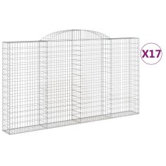 Vidaxl Obokane gabion košare 17 kosi 300x30x160/180cm pocinkano železo