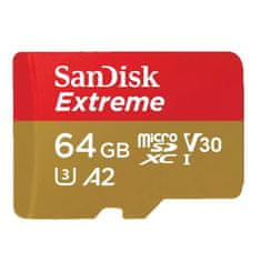 SanDisk Extreme microSDXC 64GB UHS-I 4K UHD (SDSQXAH-064G-GN6MA) spominska kartica
