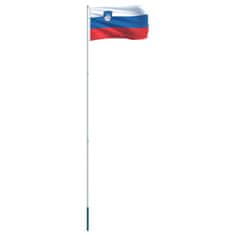 Vidaxl Zastava Slovenije in aluminijast zastavni drog 4 m