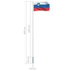 Vidaxl Zastava Slovenije in aluminijast zastavni drog 4 m