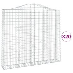 Vidaxl Obokane gabion košare 20kosov 200x30x180/200cm pocinkano železo