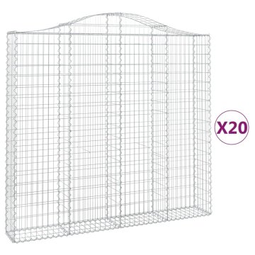 Vidaxl Obokane gabion košare 20kosov 200x30x180/200cm pocinkano železo