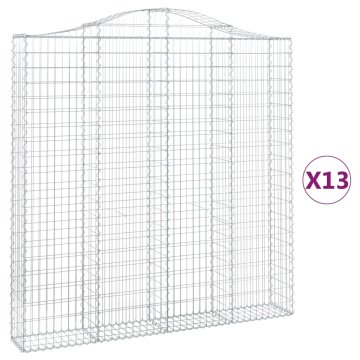 Vidaxl Obokane gabion košare 13kosov 200x30x200/220cm pocinkano železo