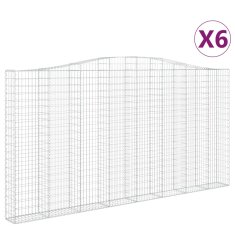 Vidaxl Obokane gabion košare 6 kosa 400x30x200/220 cm pocinkano železo