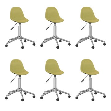 Vidaxl 3086067 Swivel Dining Chairs 6 pcs Green Fabric (3x333470)